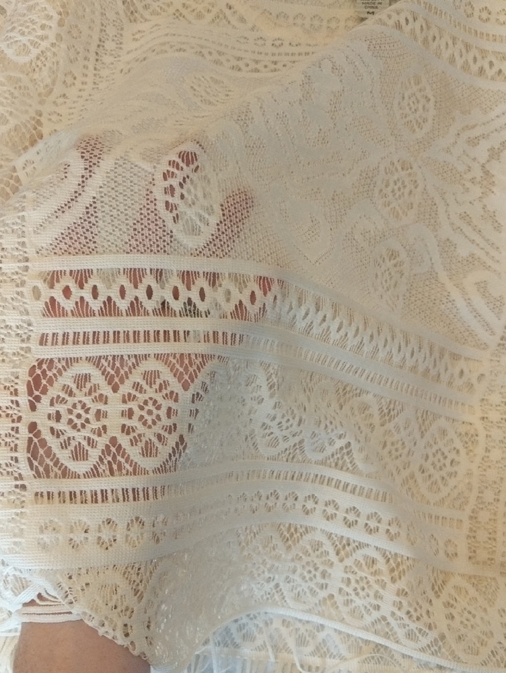 Self Esteem Boho Festival Cream Lace Crochet Openwork Boho Blouse Top Medium M - Picture 6 of 11